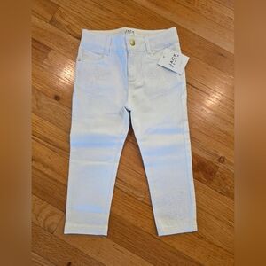 Janie and Jack White Embroidered Girls Jeans